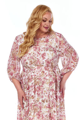 Платье Элль стиль 2383 розовый принт фото 2