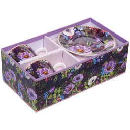 Кофейный набор 4 предмета "Цветочный сад" (2 кружи 120мл+2 блюдца)