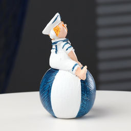 Фигурка «Мальчик-моряк на шаре», синий, 12 см