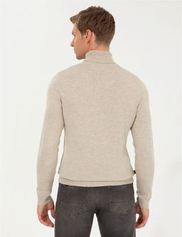 Kum Melanj Slim Fit Bal_k__ Yaka Basic Triko Kazak - Pierre cardin фото 5