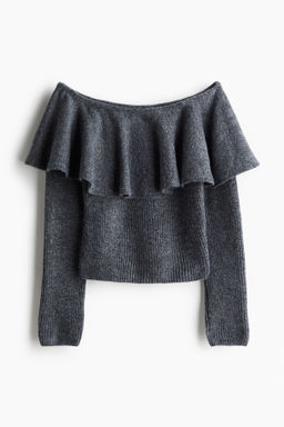 Jersey off-the-shoulder con volante - H&m фото 7