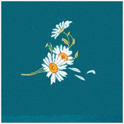 ПОЛОТЕНЦЕ РОМАШКА,40х70СМ. МАХРА, БИРЮЗА,ВЫШИВКА,100 - Lefard фото 3