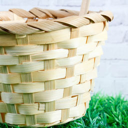 Цена за 2 шт. Корзина плетёная бамбук, d=13xH9.5/28 см натуральный