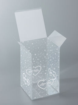 Цена за 5 шт. Складная прозрачная коробка из PVC, для упаковки подарков, LOVE YOU, 11?11?18 см