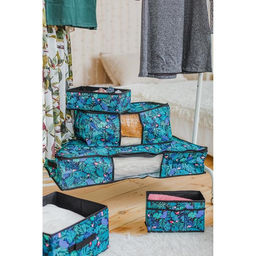 Органайзер для хранения белья Доляна Тропики, 8 ячеек, 281410 см, синий  фото 6