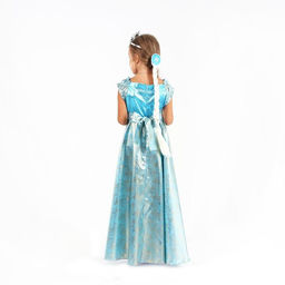 Карнавальный костюм Элла, платье, плащ, диадема, жезл, коса, р. 32, рост 122-128 см - Страна карнавалия фото 3