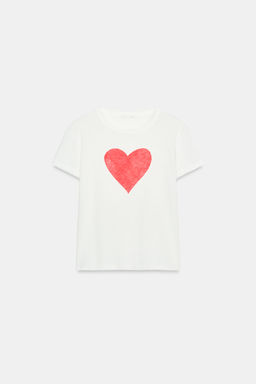 CAMISETA CORAZ?N MANGA CORTA / Blanco