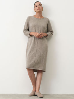 Платье из пуха яка и кашемира 9058 серое