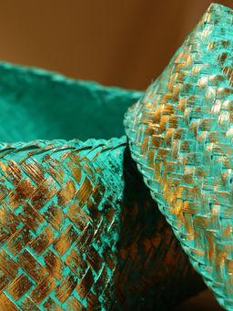 Корзинка плетёная «Голден мини», 19×19×14 см, голубая