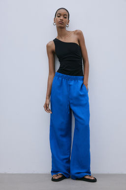 Pantalon sin cierre en mezcla de lino - H&m фото 2