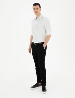 Siyah Slim Fit Kanvas Pantolon
