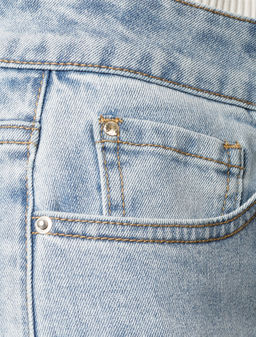 Джинсы-трубы Vilatte D54.260 деним голубые  фото 3