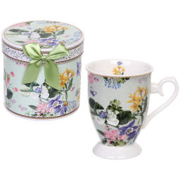 Кружка керамическая 300мл "Цветочная фантазия" в подарочной коробке