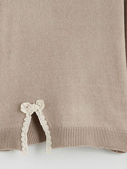 Dantel Detayl? K?z ?ocuk Triko Kazak