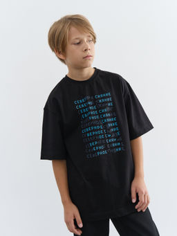 Футболка оверсайз Уголь с принтом 7+ - Bungly фото 4