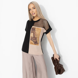 Футболка комбинированная с сеткой, Ты в деле (стиль)