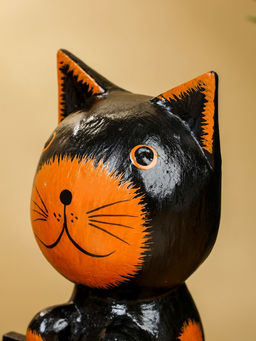 Сувенир «Кот с табличкой WELCOME», 10×7×16 см, дерево, чёрно-рыжий