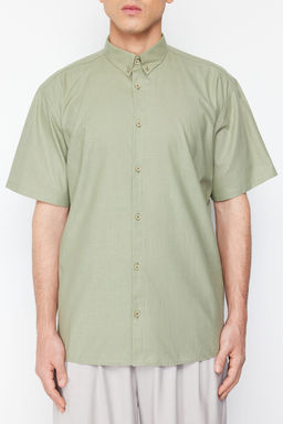 TRENDYOL MAN Haki Oversize Fit Gomlek Yaka K?sa Kol %100 Pamuklu Gomlek TMNSS24GO00029 - Trendyolmilla фото 4