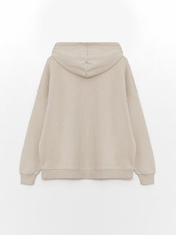 Kap??onlu D?z Oversize Kad?n Fermuarl? Sweatshirt - Waikiki фото 2