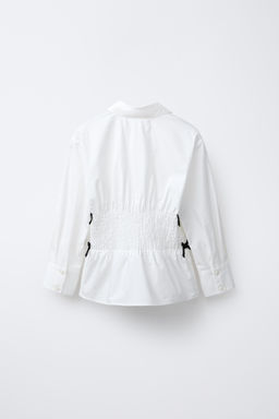 SHIRT WITH ELASTIC AND CONTRAST BOWS - Zara фото 2
