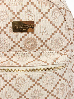 LACCOMA рюкзак АС7302-Россия-кремовый эко кожа хлопок