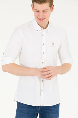 U. S. Polo Assn / Мужская белая рубашка с длинным рукавом - U.s. polo assn фото 16