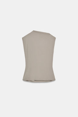TOP ALGOD?N DRAPEADO / Gris azul - Zara фото 6