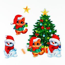 Цена за 2 шт. Интерьерное украшение «Новогодняя елка», 20×28 см