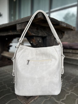 Женская сумка-рюкзак из эко кожи 9902 Бежевый - Kenguluna фото 4