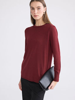 Bisiklet Yaka Ta?l? Kad?n Triko Kazak