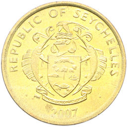 Монета 5 центов 2007 года Сейшелы