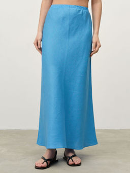 Юбка льняная 8025 аквамарин