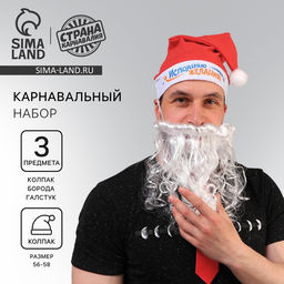 Карнавальный набор: колпак, борода, галстук