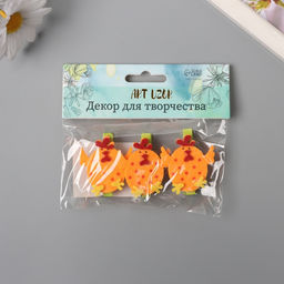 Декор для творчества дерево, фетр «Прищепка. Петушок-яйцо», набор 3 шт. 1.8×4×4.8 см