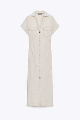 MIDI DRESS WITH GATHERED WAIST - Zara фото 7