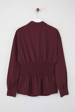 Bordo Bele Oturan Gipe Detayl? Gomlek TWOAW26GO00008 - Trendyolmilla фото 7