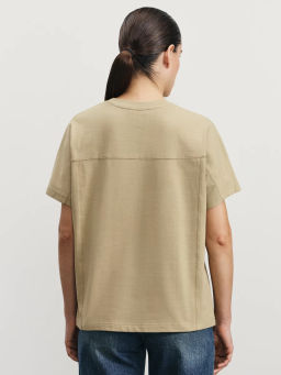 Футболка с декоративными швами из хлопка / Zarina  фото 5