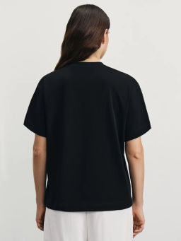 Футболка из хлопка с декоративными бусинами / Zarina фото 6