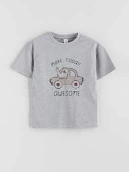 Bask?l? Erkek ?ocuk Pijama ?st