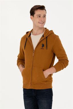 U. S. Polo Assn Мужской вязаный кардиган кокосового цвета с капюшоном - U.s. polo assn фото 8