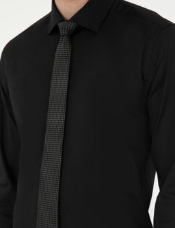 Siyah Ex. Slim Fit Uzun Kollu Basic G_mlek