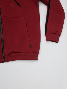 058 Детский утепленный костюм с лампасами, бордо - Knitka wear фото 3