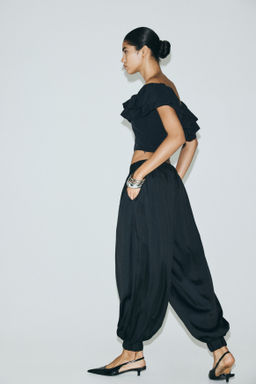 Top off-the-shoulder con ribete de volantes - H&m фото 5