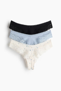 Pack de 3 bragas Brazilian de algod?n y encaje
