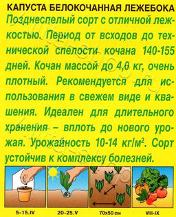 Капуста б/к Лежебока 0,3г (Аэлита)