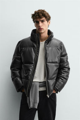 FAUX LEATHER PUFFER JACKET - Zara фото 2