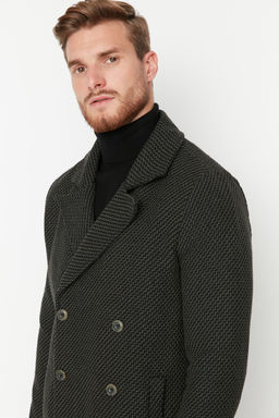 Trendyolmilla Man Haki Regular Fit Kruvaze Kapama Dokulu K?sl?k Kaban TMNAW23KB00002  фото 2