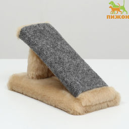 Когтеточка Горка мини-версия, 29 х 14 х 14 см, ковролин, светло-коричневая