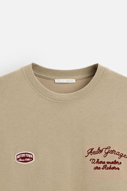 T-SHIRT WITH CONTRAST EMBROIDERY - Zara фото 8
