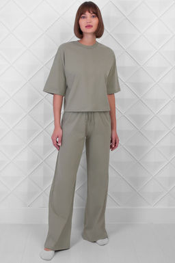 Арт. 10804/3  Домашний костюм с брюками  44-52 (5 шт) Цвет:верх-полынь,низ-полынь